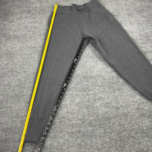 Zara Pants Womens Large Grey Sweatpants Cuffed Joggers Pockets Viscose Tie Waist - Picture 6 of 10